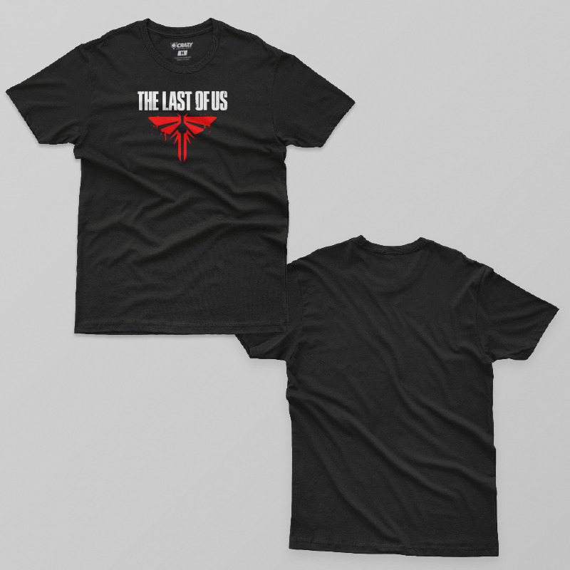 TSEC440901, Crazy, The Last Of Us Stencil Logo, Baskılı Erkek Tişört