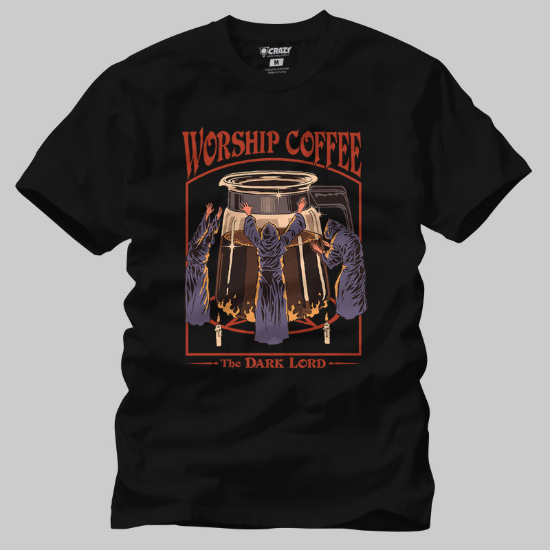 TSEC443201, Crazy, Worship Coffee, Baskılı Erkek Tişört