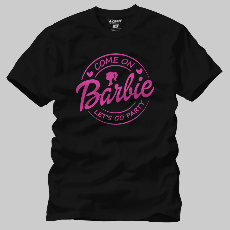 TSEC446701, Crazy, Barbie Lets Go Party, Baskılı Erkek Tişört
