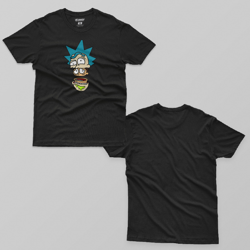 TSEC452201, Crazy, Rick And Morty Brainf, Baskılı Erkek Tişört
