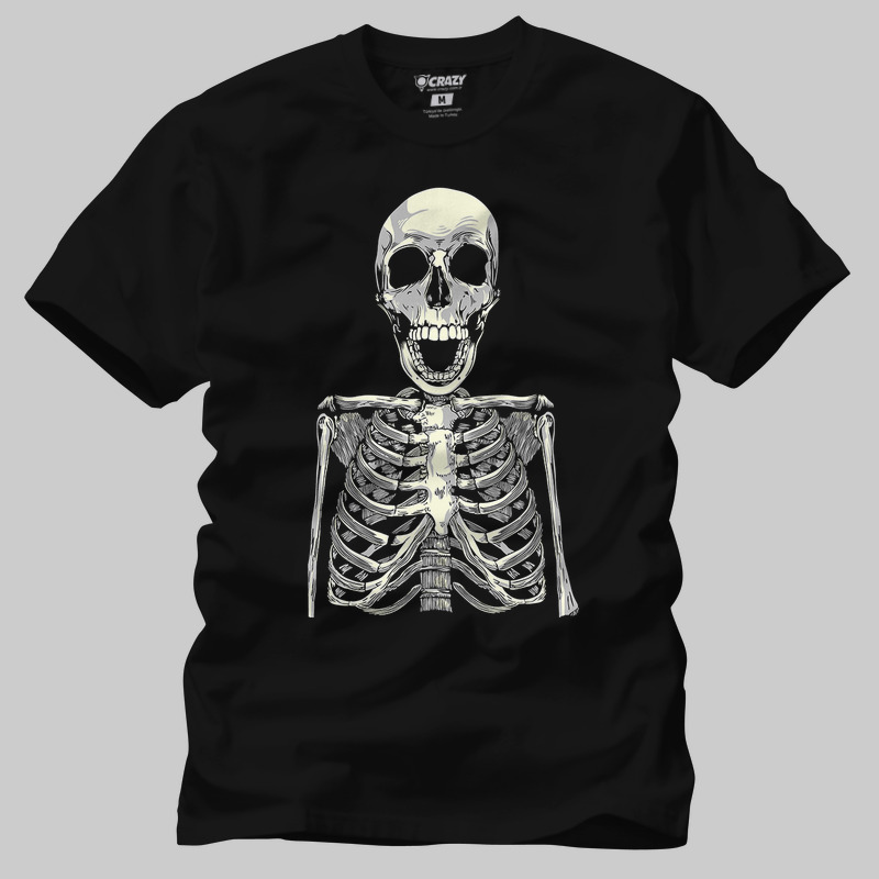 TSEC017401, Crazy, Skull Death, Baskılı Erkek Tişört