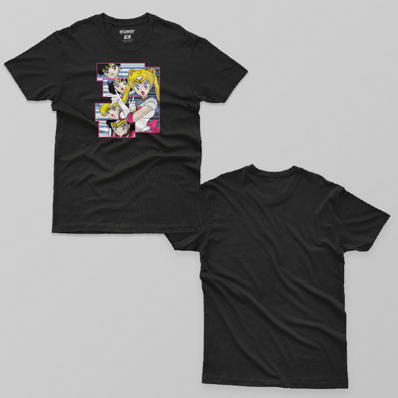 TSEC469401, Crazy, Sailor Moon Collage, Baskılı Erkek Tişört