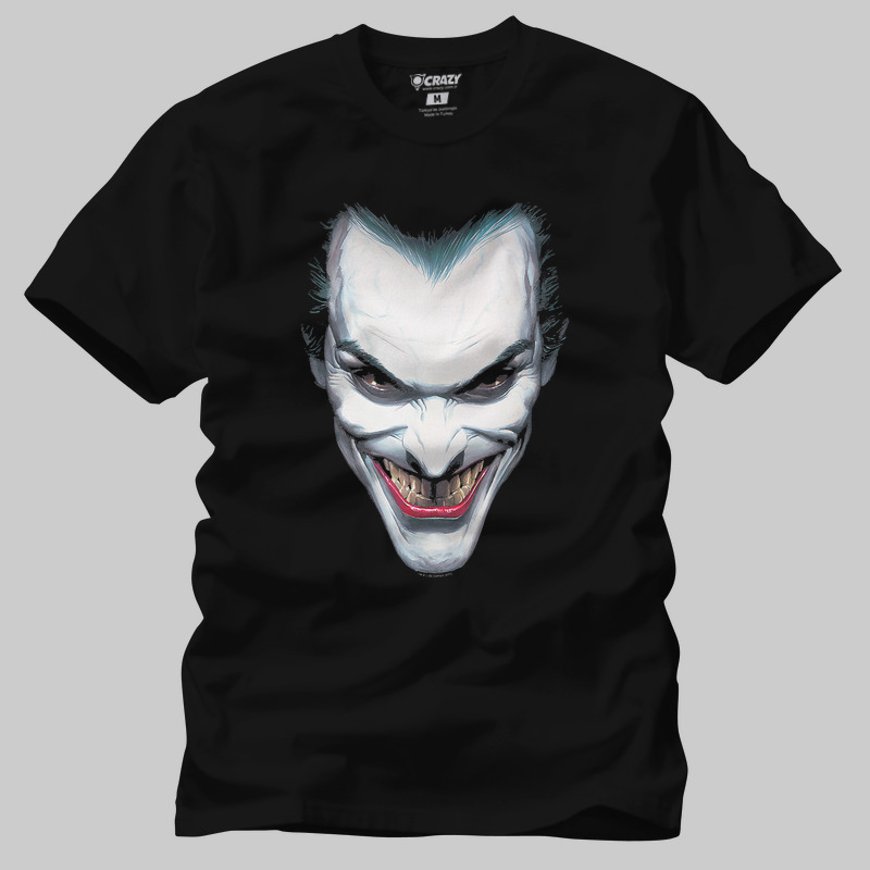 TSEC470101, Crazy, Batman Joker Portrait, Baskılı Erkek Tişört