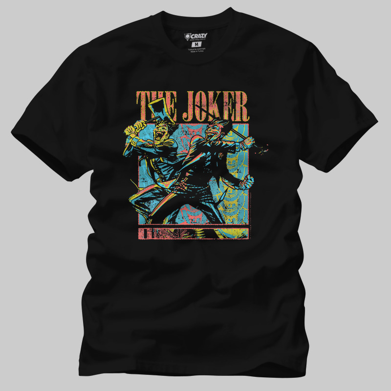 TSEC471101, Crazy, The Joker Double Portrai, Baskılı Erkek Tişört