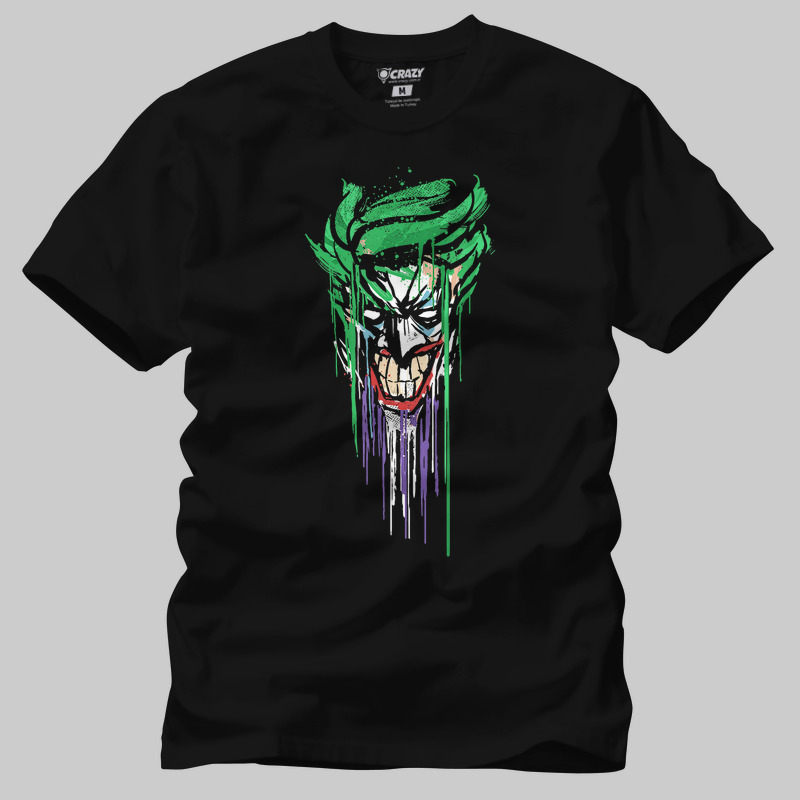 TSEC471301, Crazy, The Joker Paint Drip, Baskılı Erkek Tişört