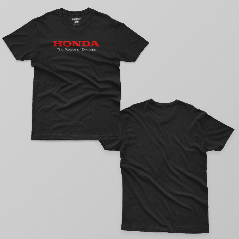 TSEC480401, Crazy, Honda Logo, Baskılı Erkek Tişört