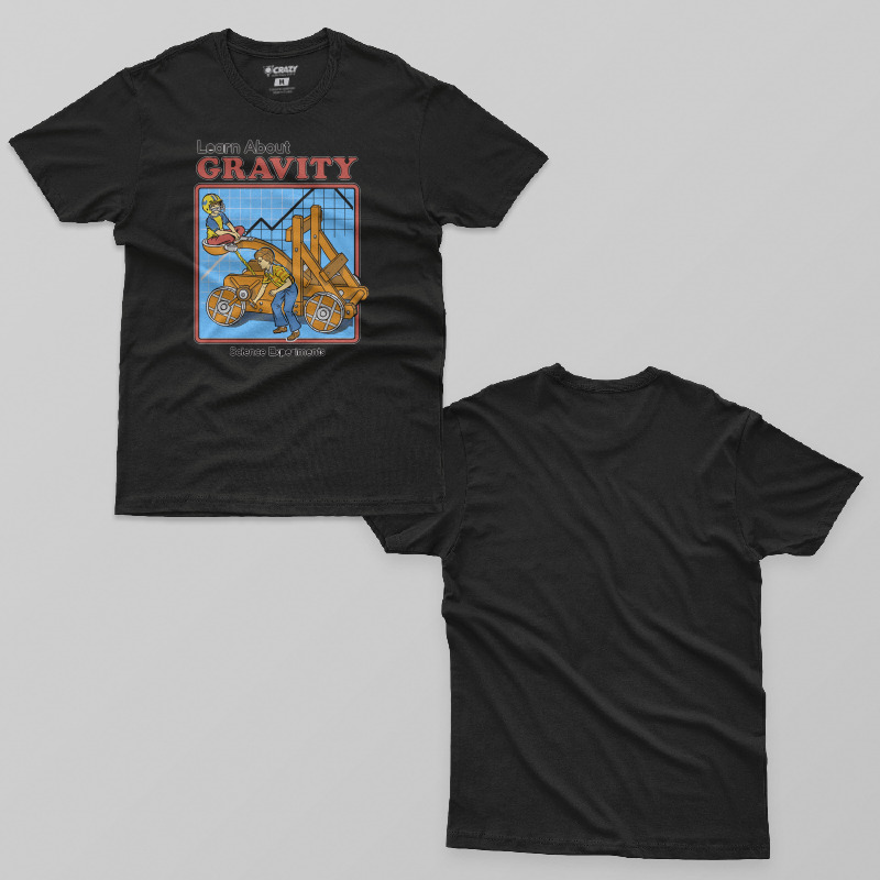 TSEC492501, Crazy, Learn About Gravity, Baskılı Erkek Tişört