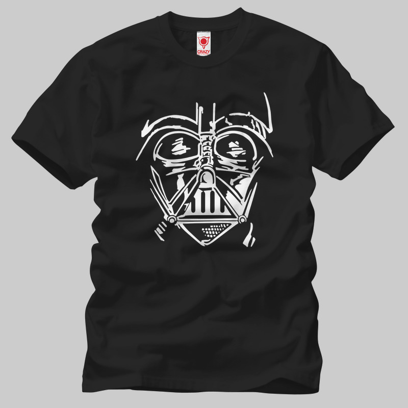 TSEC018901, Crazy, Darth Vader Outline Face, Baskılı Erkek Tişört
