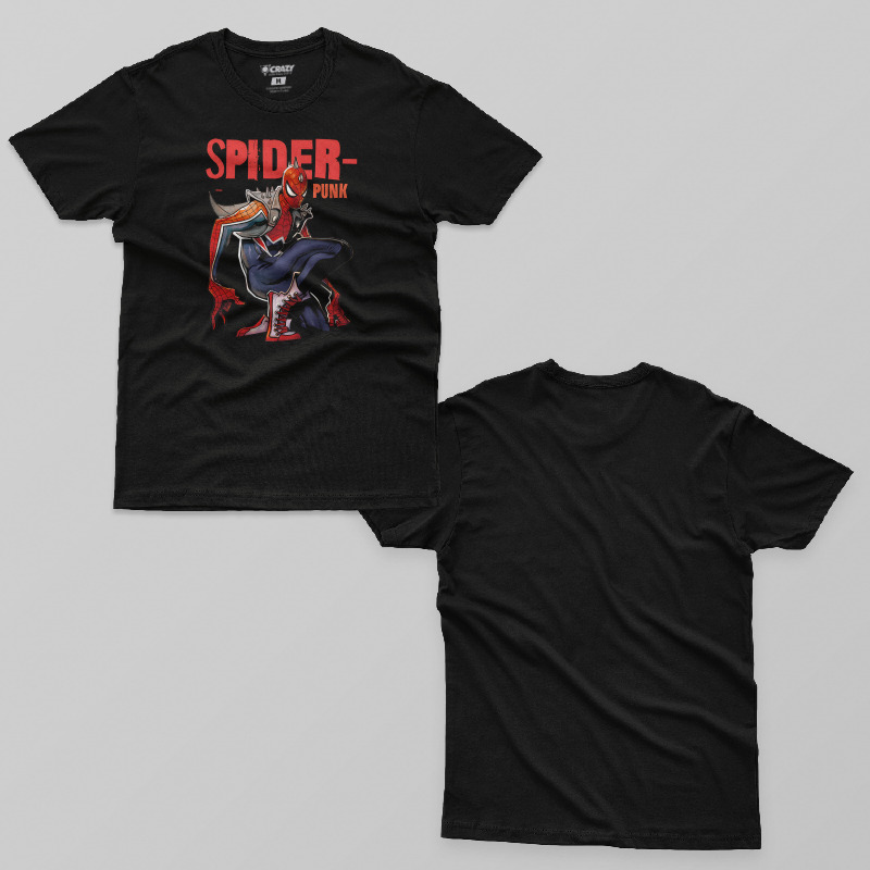 TSEC496501, Crazy, Spiderman Punk, Baskılı Erkek Tişört