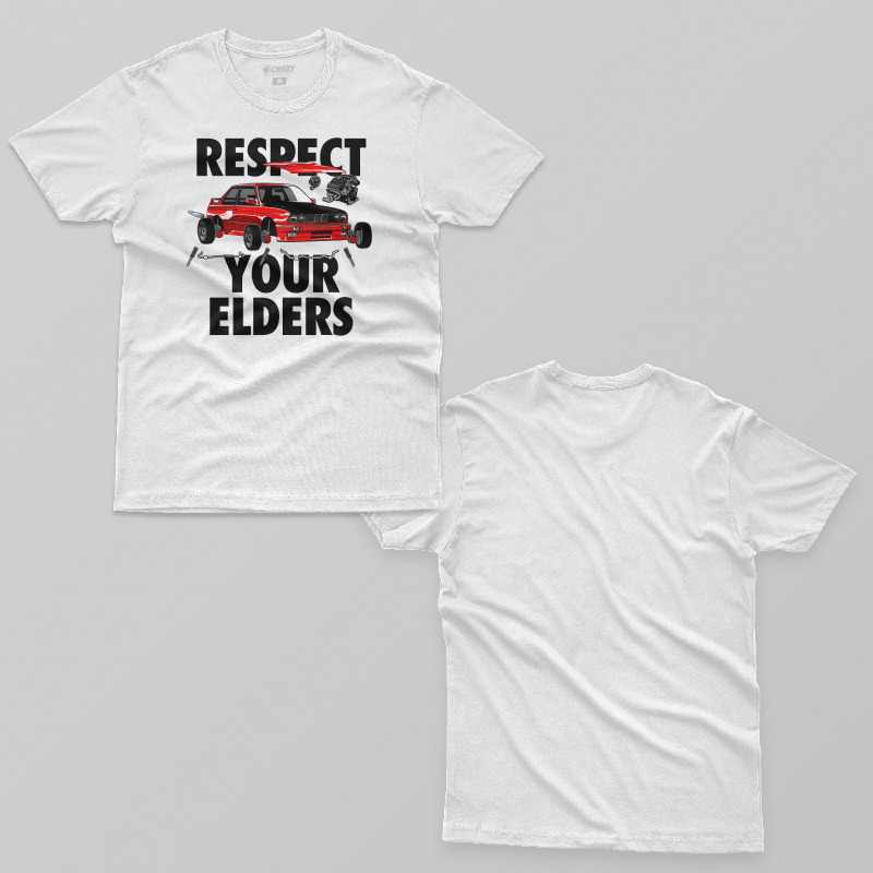 TSEC506806, Crazy, Bmw E30 Respect Your Elders, Baskılı Erkek Tişört