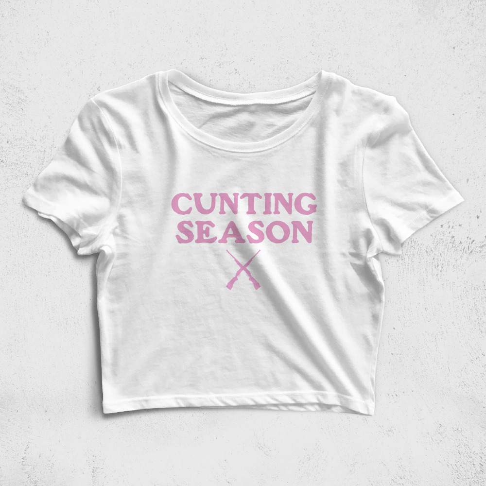 CRPC523006, Crazy, Cunting Season, Baskılı Croptop Tişört