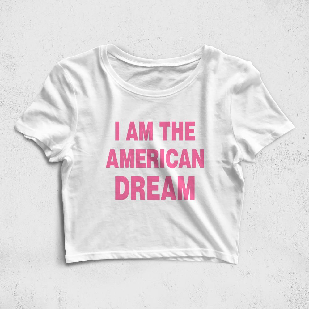 CRPC524406, Crazy, I Am The American Dream, Baskılı Croptop Tişört