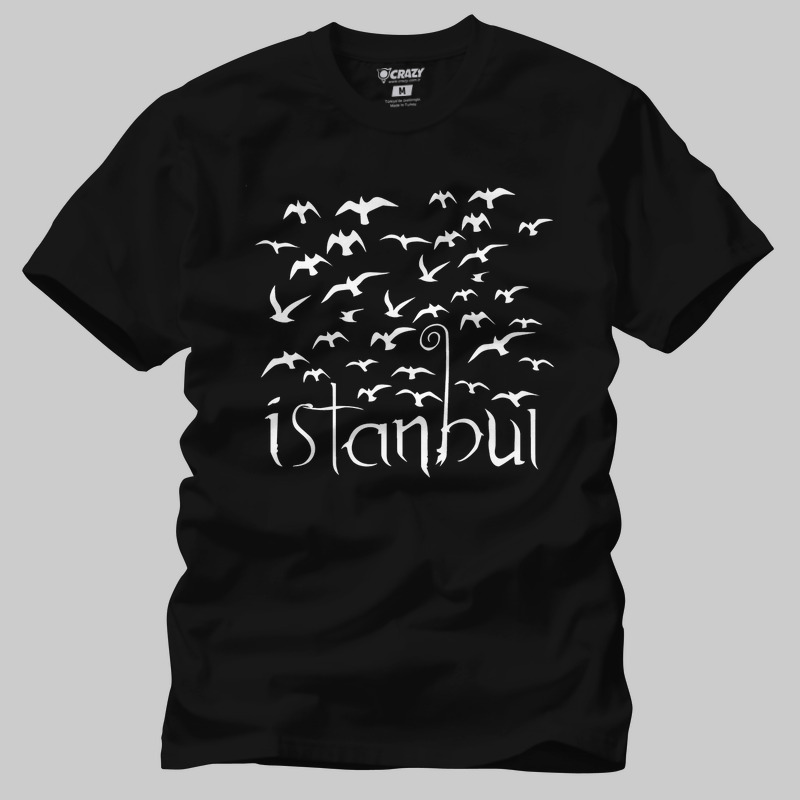 TSEC022201, Crazy, İstanbul: Martılar, Baskılı Erkek Tişört