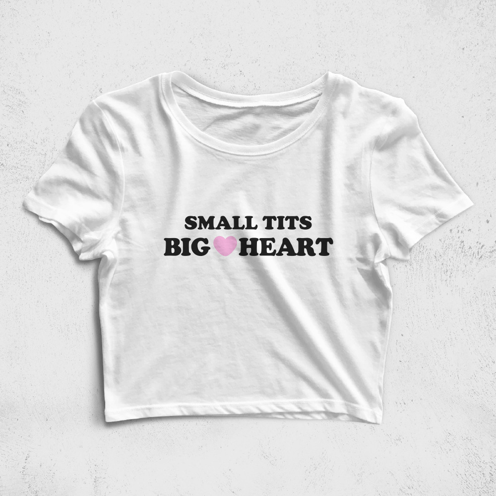 CRPC526006, Crazy, Small But Big Heart, Baskılı Croptop Tişört