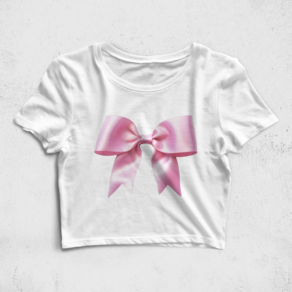 CRPC529906, Crazy, Pink Ribbon, Baskılı Croptop Tişört
