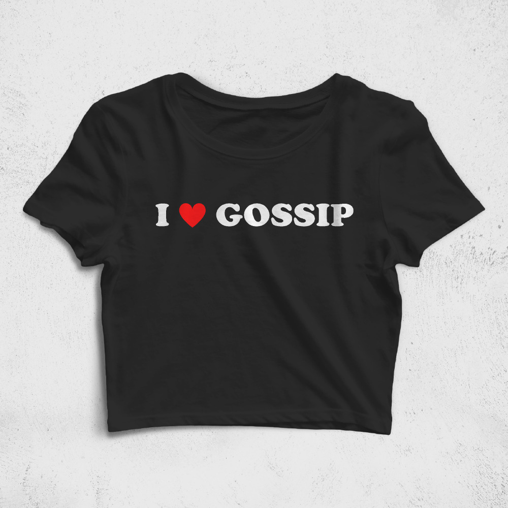 CRPC531701, Crazy, I Love Gossip, Baskılı Croptop Tişört
