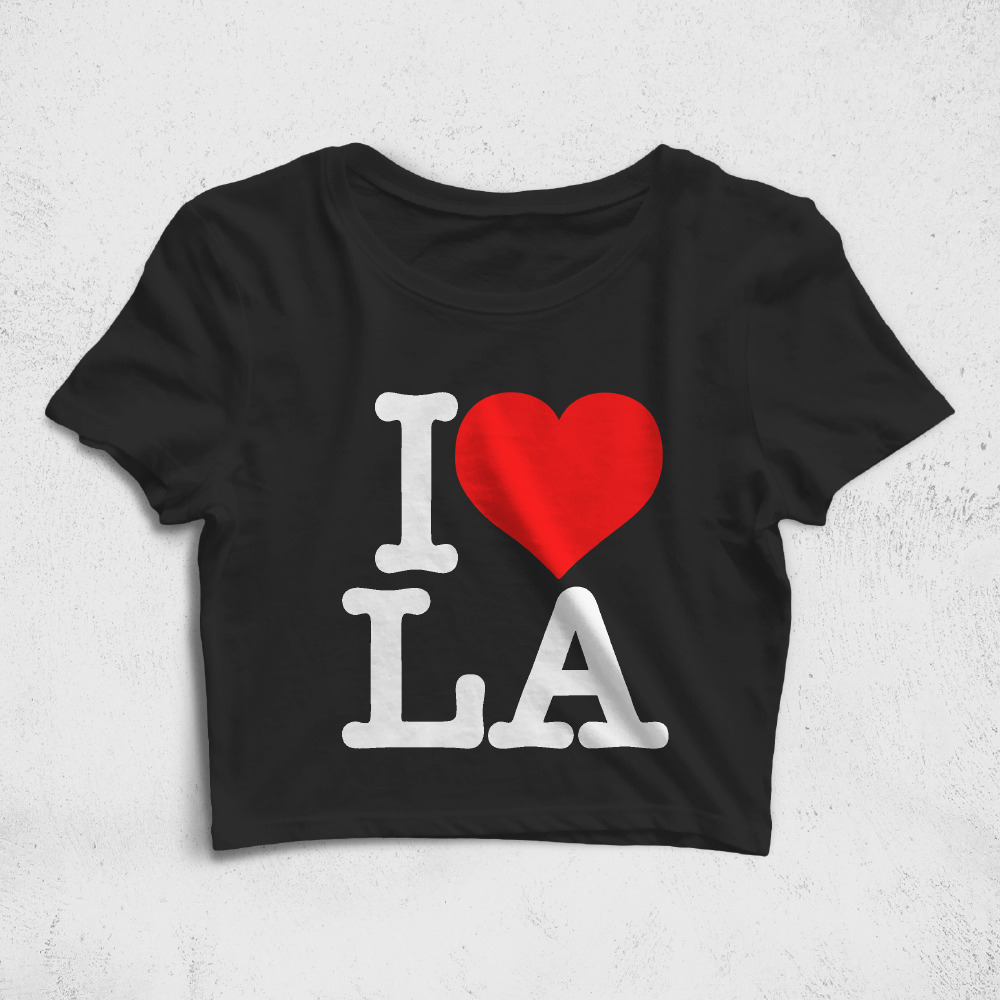 CRPC531801, Crazy, I Love LA, Baskılı Croptop Tişört