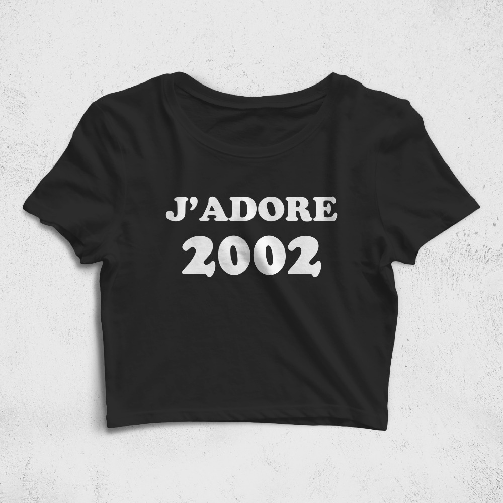 CRPC532301, Crazy, Jadore 2002, Baskılı Croptop Tişört