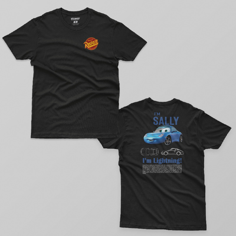 TSEC538501, Crazy, Cars Sally I M Lighting, Baskılı Erkek Tişört
