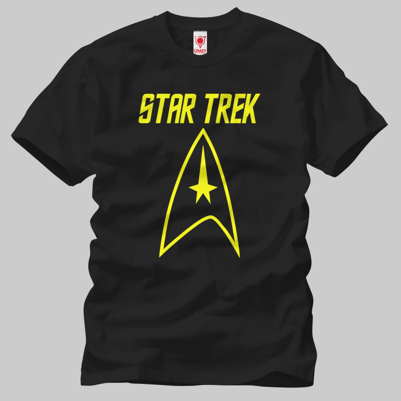 TSEC028101, Crazy, Star Trek Logo, Baskılı Erkek Tişört