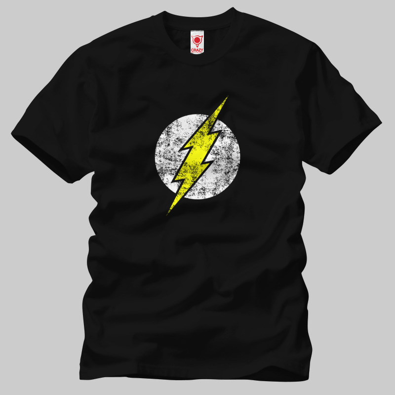 TSEC029901, Crazy, Flash Logo, Baskılı Erkek Tişört
