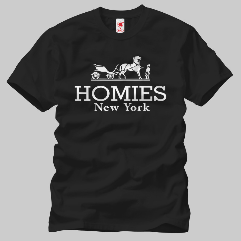 TSEC030001, Crazy, Homies Newyork, Baskılı Erkek Tişört