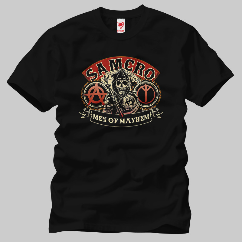 TSEC032001, Crazy, Sons Of Anarchy Samcro, Baskılı Erkek Tişört
