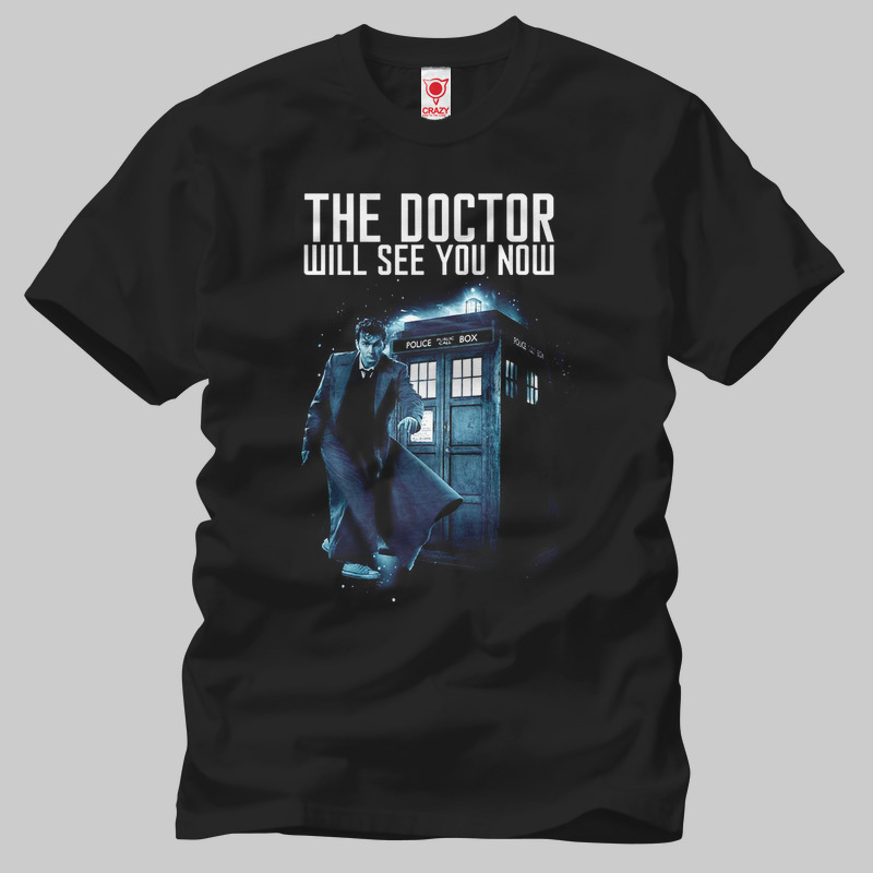 TSEC032401, Crazy, Dr. Who: Will See You, Baskılı Erkek Tişört