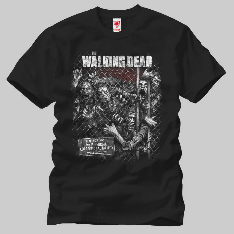 TSEC033101, Crazy, Walking Dead, Baskılı Erkek Tişört
