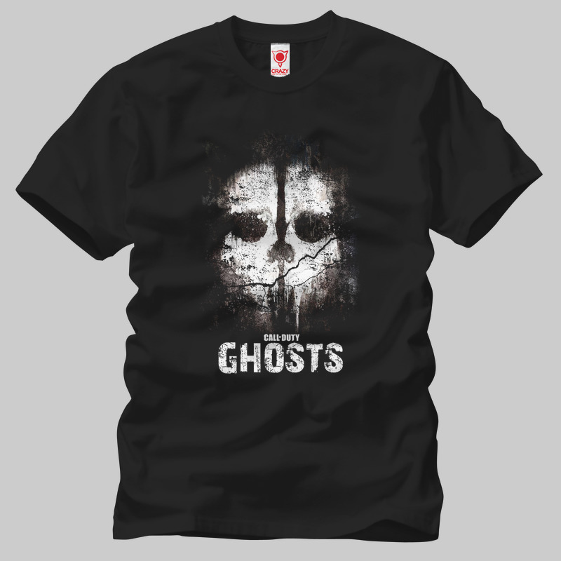 TSEC033301, Crazy, Call Of Duty Ghosts Skull, Baskılı Erkek Tişört