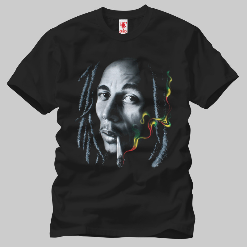TSEC034101, Crazy, Bob Marley Hemp, Baskılı Erkek Tişört