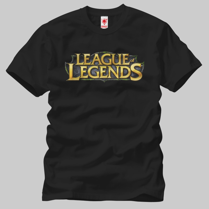 TSEC042001, Crazy, League Of Legends Logo, Baskılı Erkek Tişört