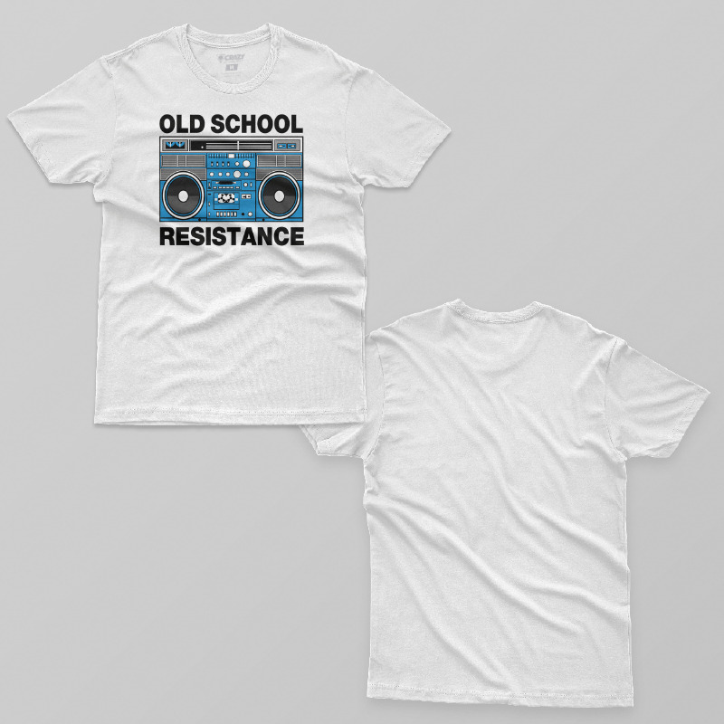 TSEC045706, Crazy, Old School Resistance, Baskılı Erkek Tişört