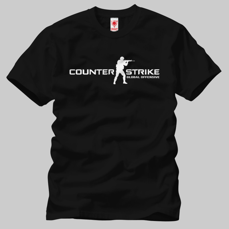 TSEC049701, Crazy, Counter Strike Global Offensive, Baskılı Erkek Tişört