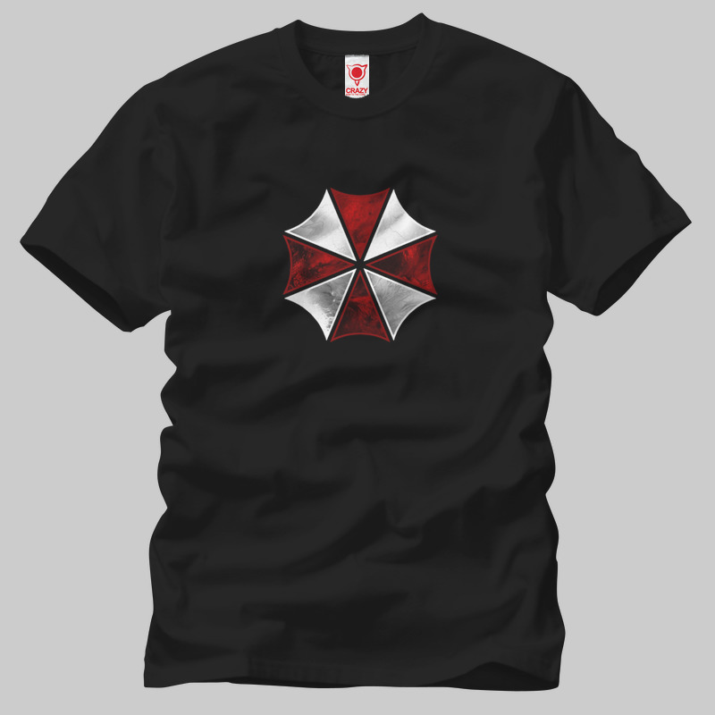 TSEC055001, Crazy, Resident Evil: Umbrella Corp. Logo, Baskılı Erkek Tişört